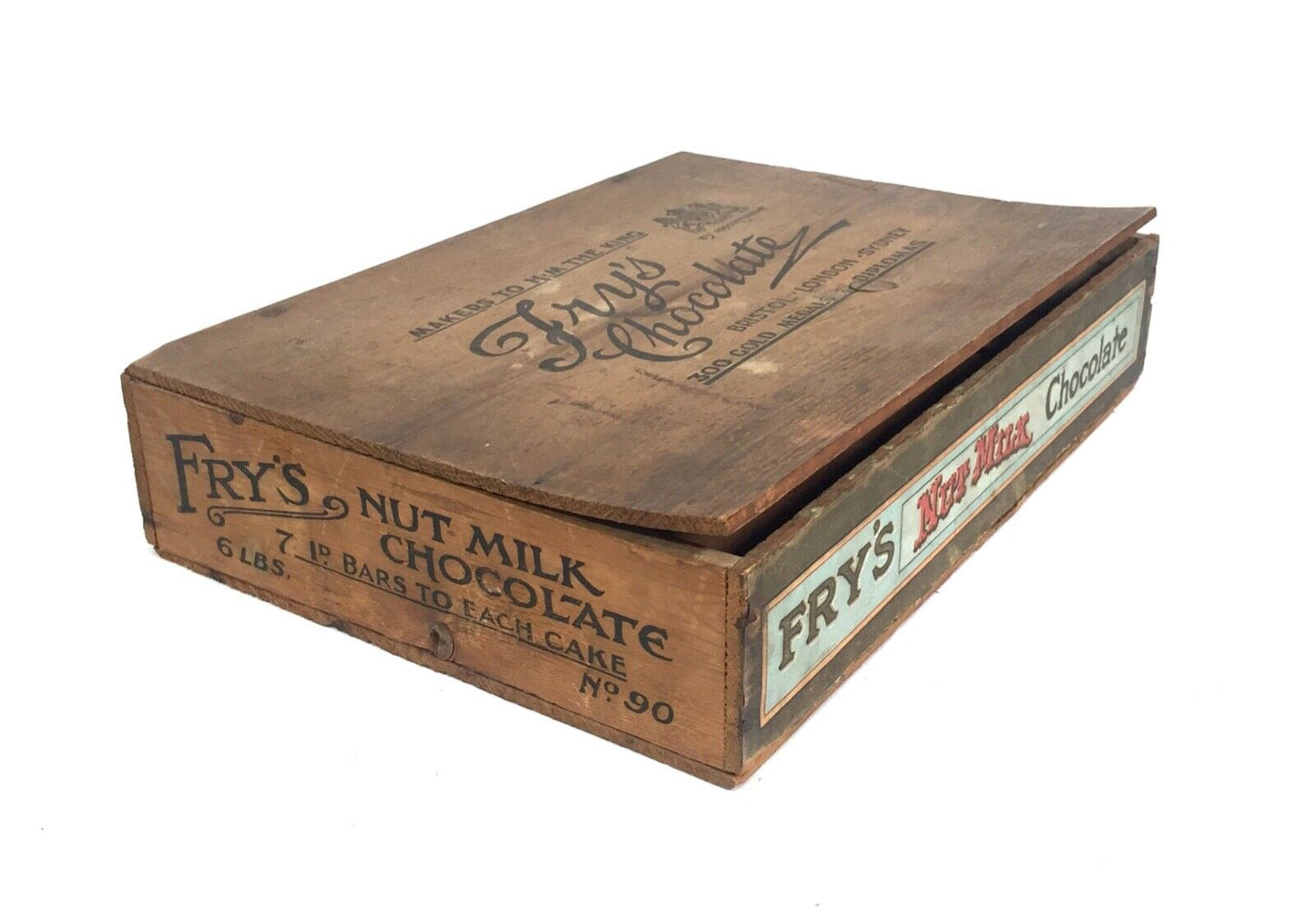 Antique Advertising - Fry's Nut Milk Chocolate Wooden Shop Display Box / Crate