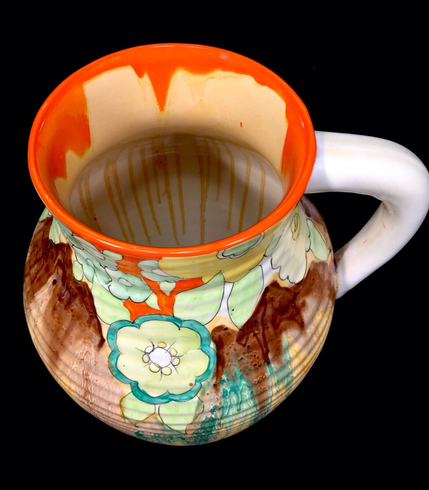 Antique Clarice Cliff - Jonquil Lotus Jug / Large / Art Deco Pottery / Bizarre