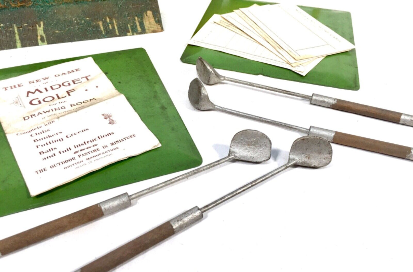 Antique 1910s Tabletop Midget Golf Parlour Game by Royal Letters Boxed / Rare