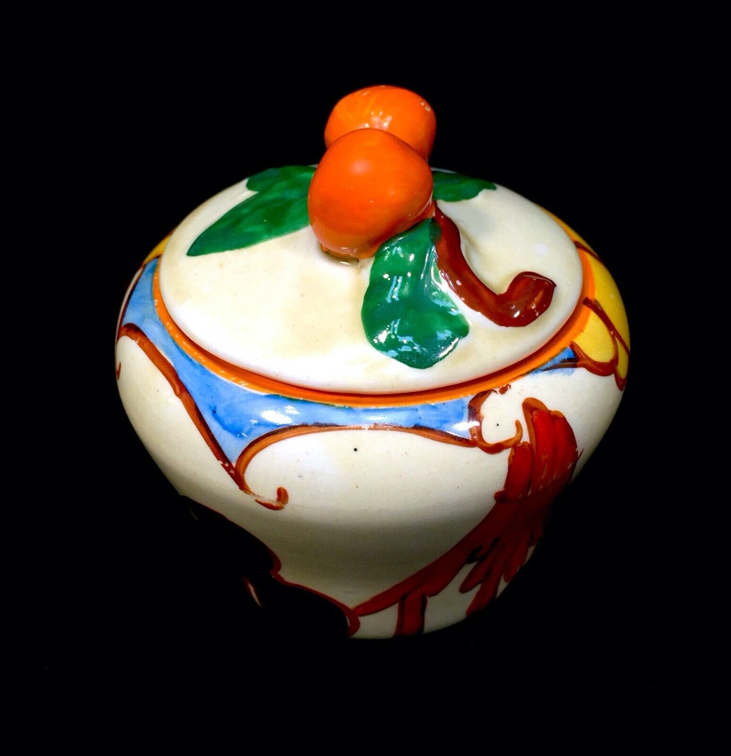 Clarice Cliff Summerhouse Shape 230 Preserve Pot Art Deco / Antique / Bizarre