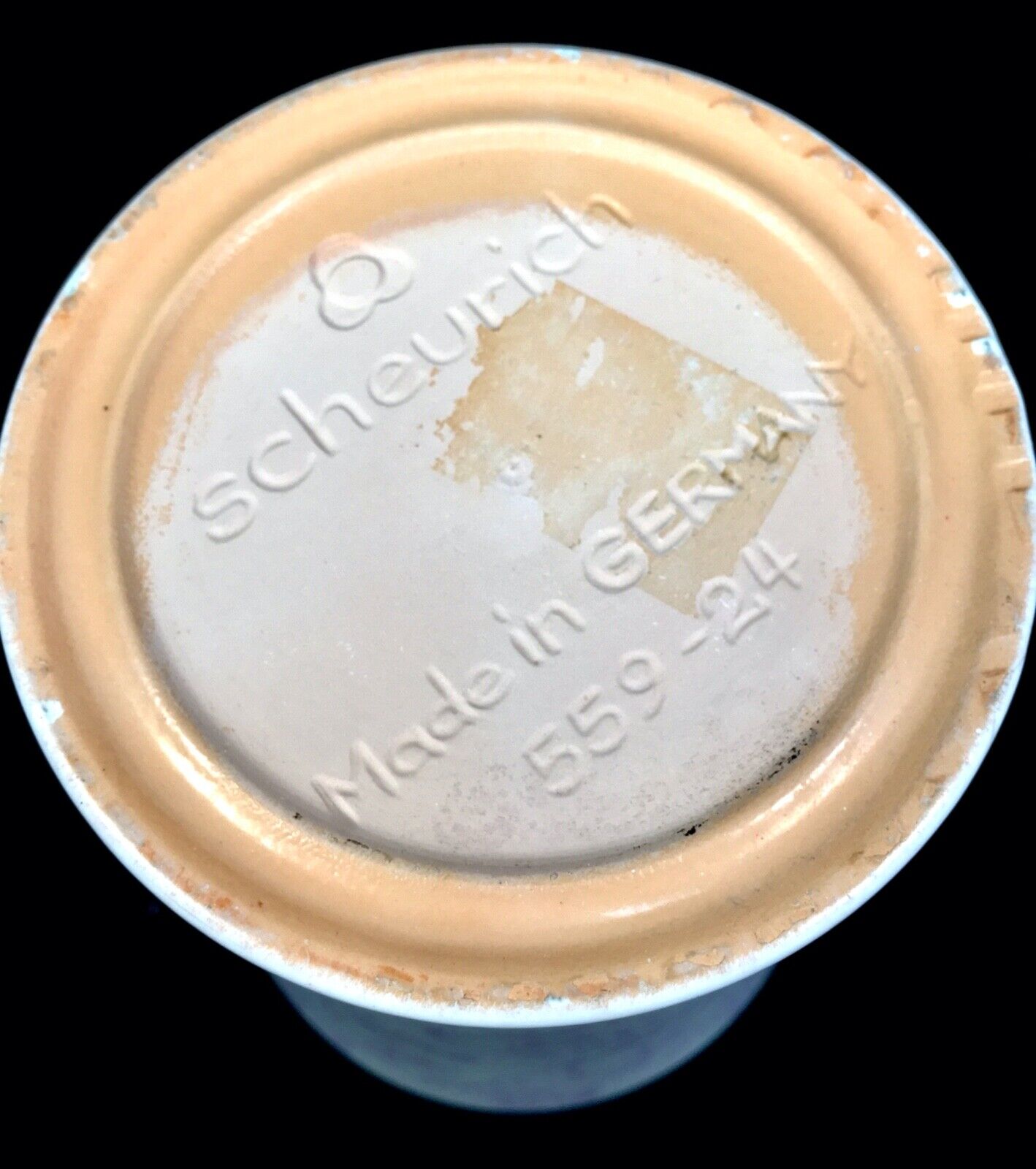 Vintage German Scheurich Pottery Vase / c.1980 / Retro / White & Purple