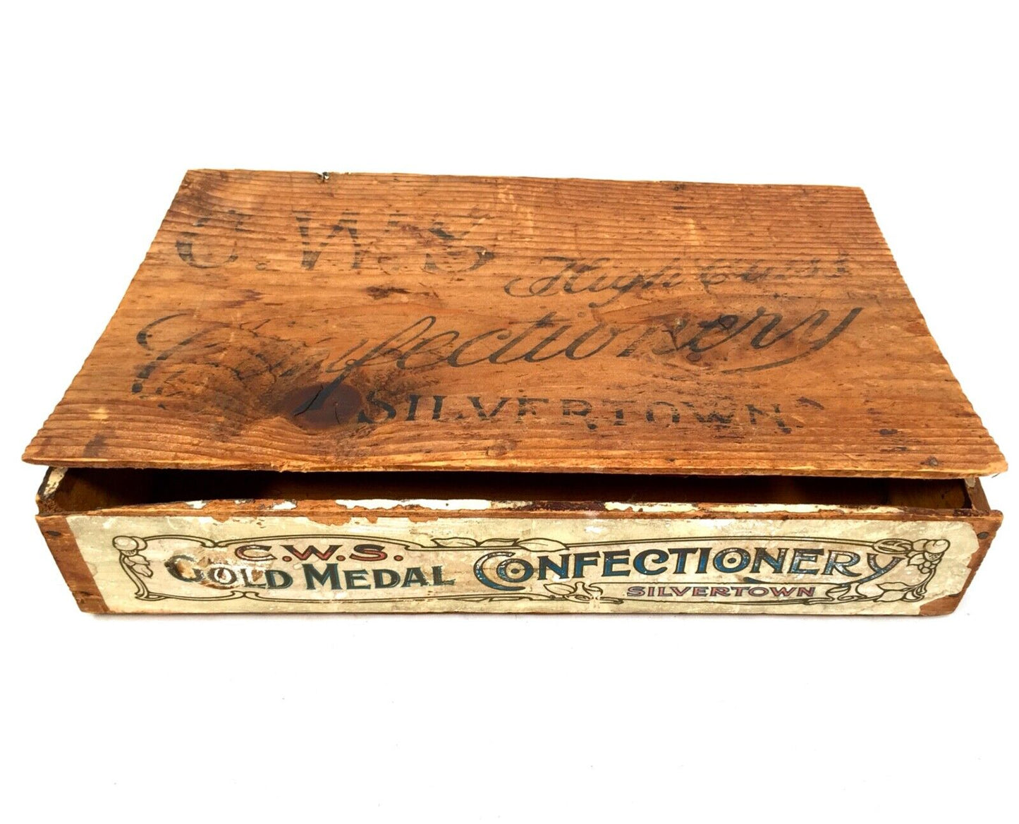 Antique Advertising - CWS Crumpsall Biscuit Works Wooden Shop Display Box Crate