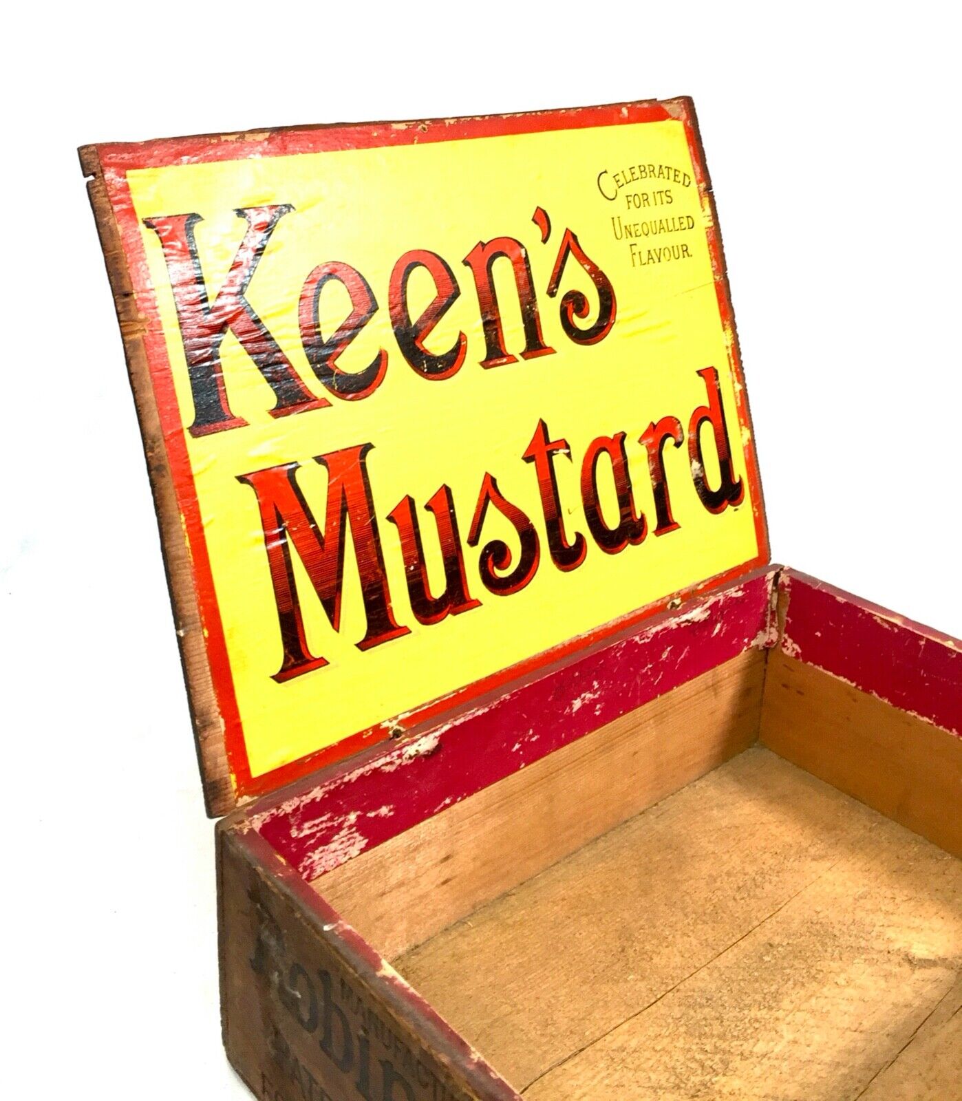 Antique Advertising - Keen's Robinson & Co Mustard Wooden Shop Display Box Crate