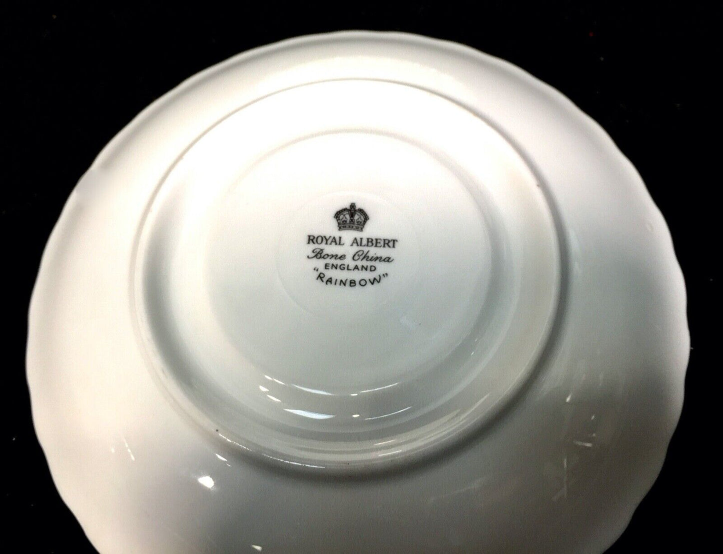 Vintage Royal Albert Rainbow Blue & White Bone China Tea Trio / Cup / Saucer