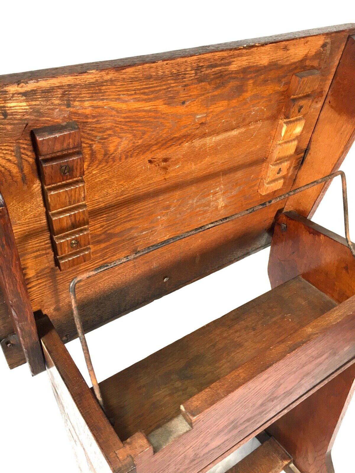 Antique Solid Oak Wooden Adjustable Lectern / Book Stand / Restaurant c.1920