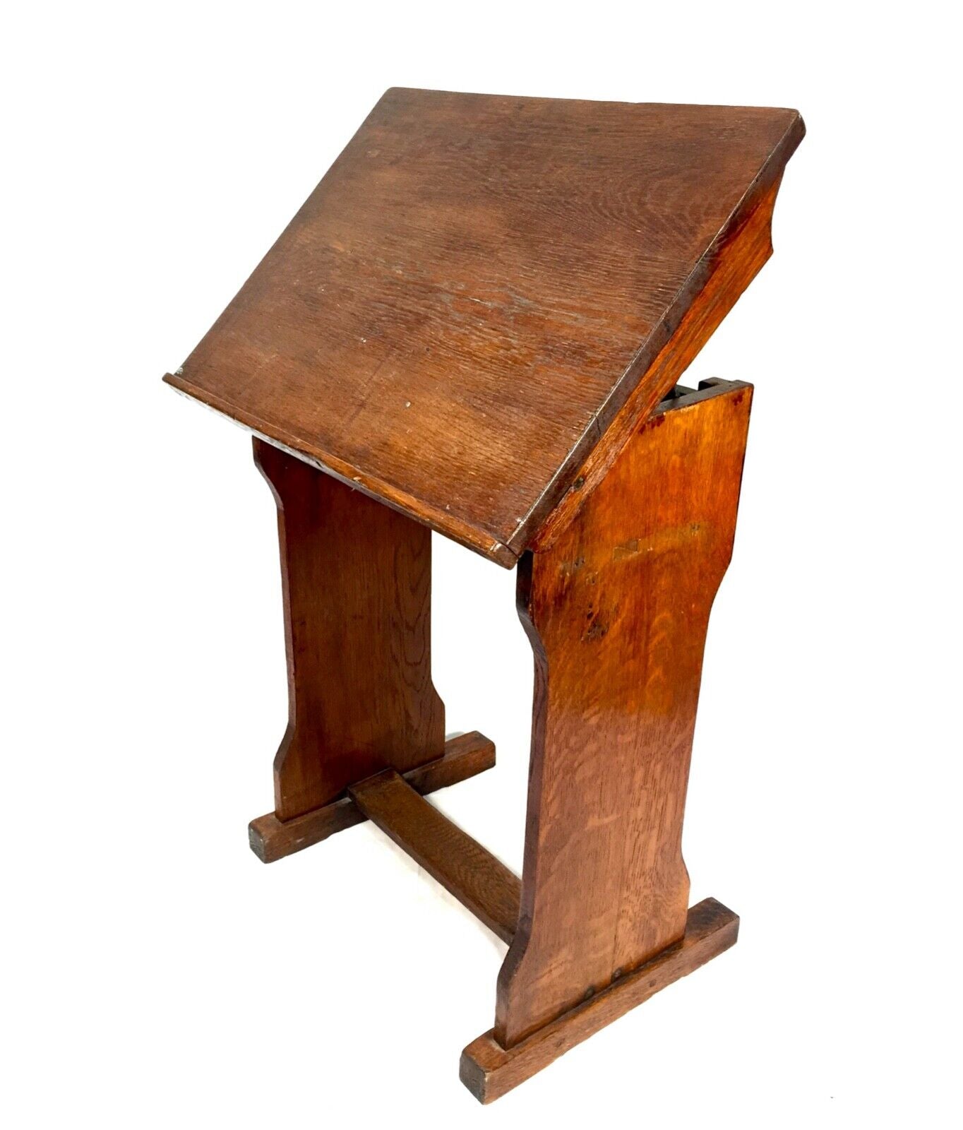 Antique Solid Oak Wooden Adjustable Lectern / Book Stand / Restaurant c.1920