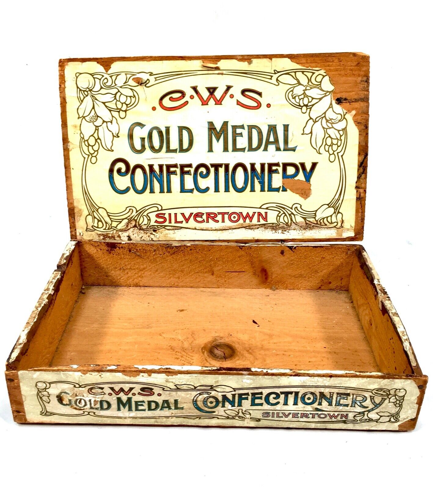 Antique Advertising - CWS Crumpsall Biscuit Works Wooden Shop Display Box Crate
