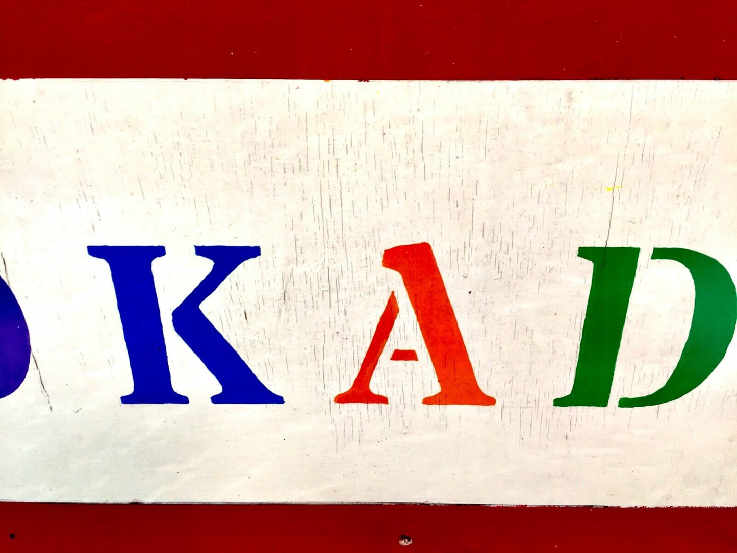 Vintage 20th Century Fairground Very Large Hook 'a' Duck Sign Paint on Board