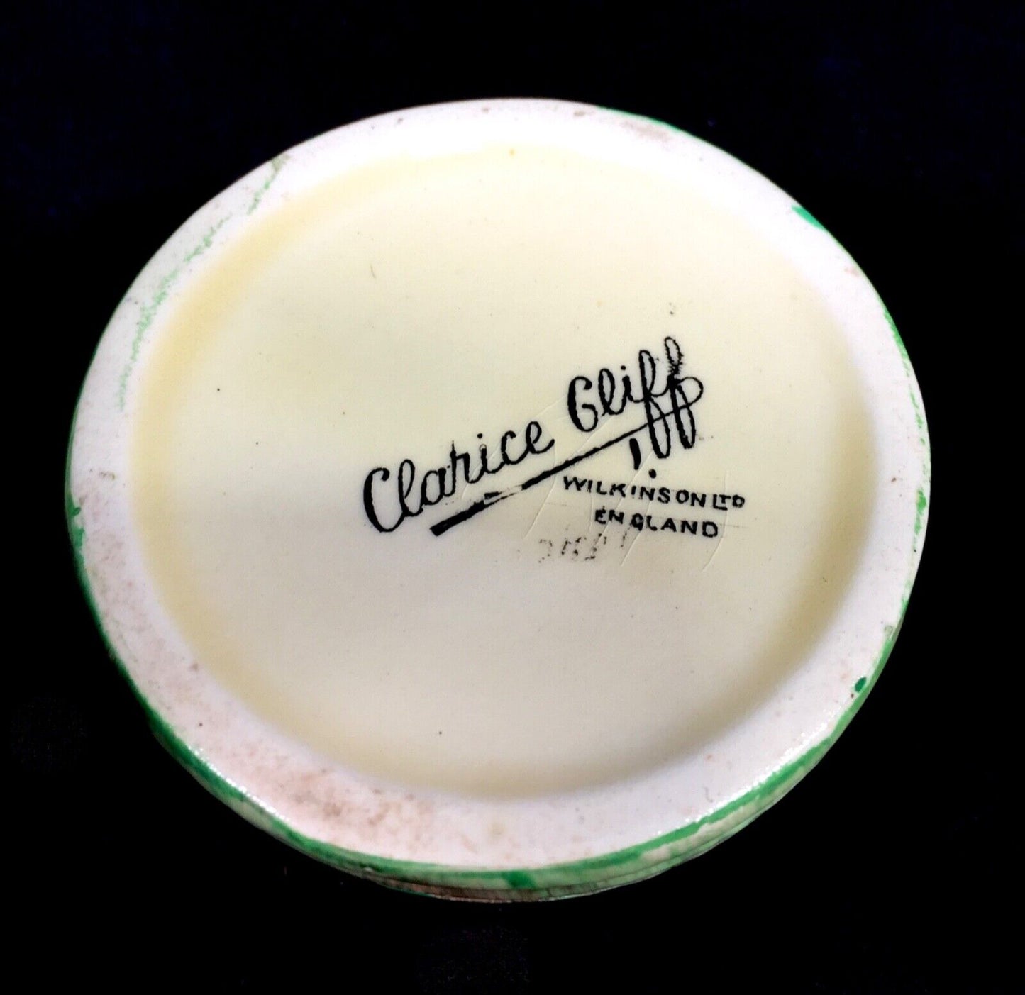 Antique Clarice Cliff - Lorna Preserve / Honey Pot c.1935 Art Deco Pottery