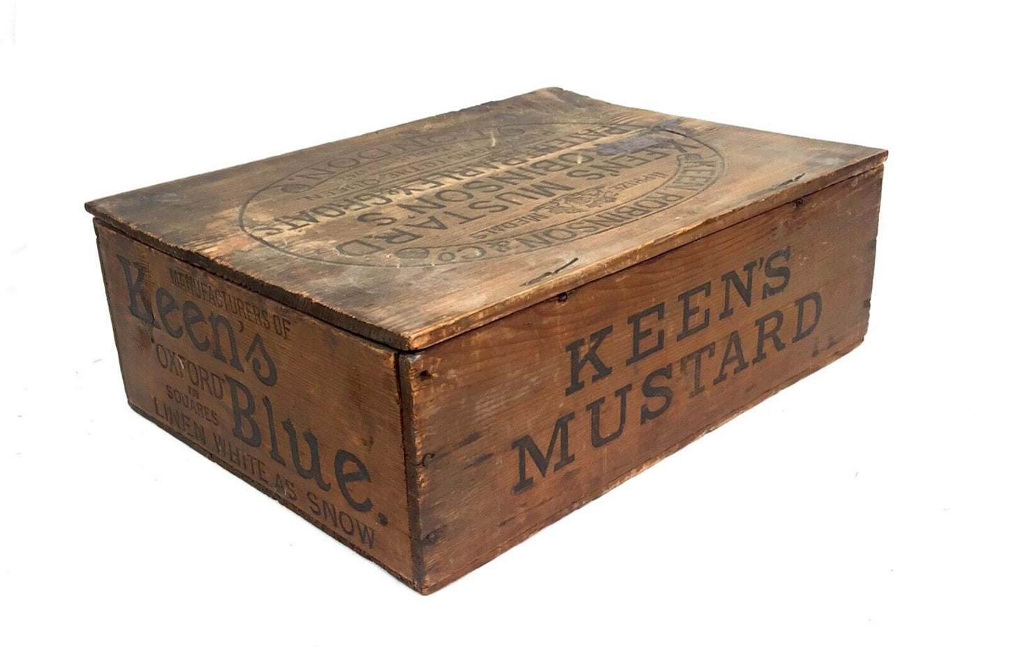 Antique Advertising - Keen's Robinson & Co Mustard Wooden Shop Display Box Crate