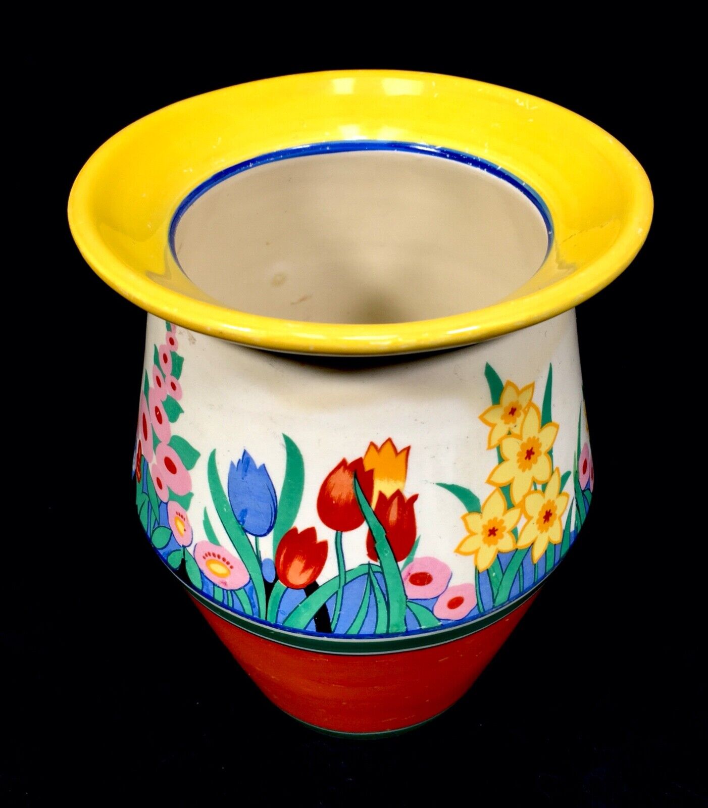 Clarice Cliff Chloris Pattern Printed Vase Shape 342 Art Deco Pottery / Antique