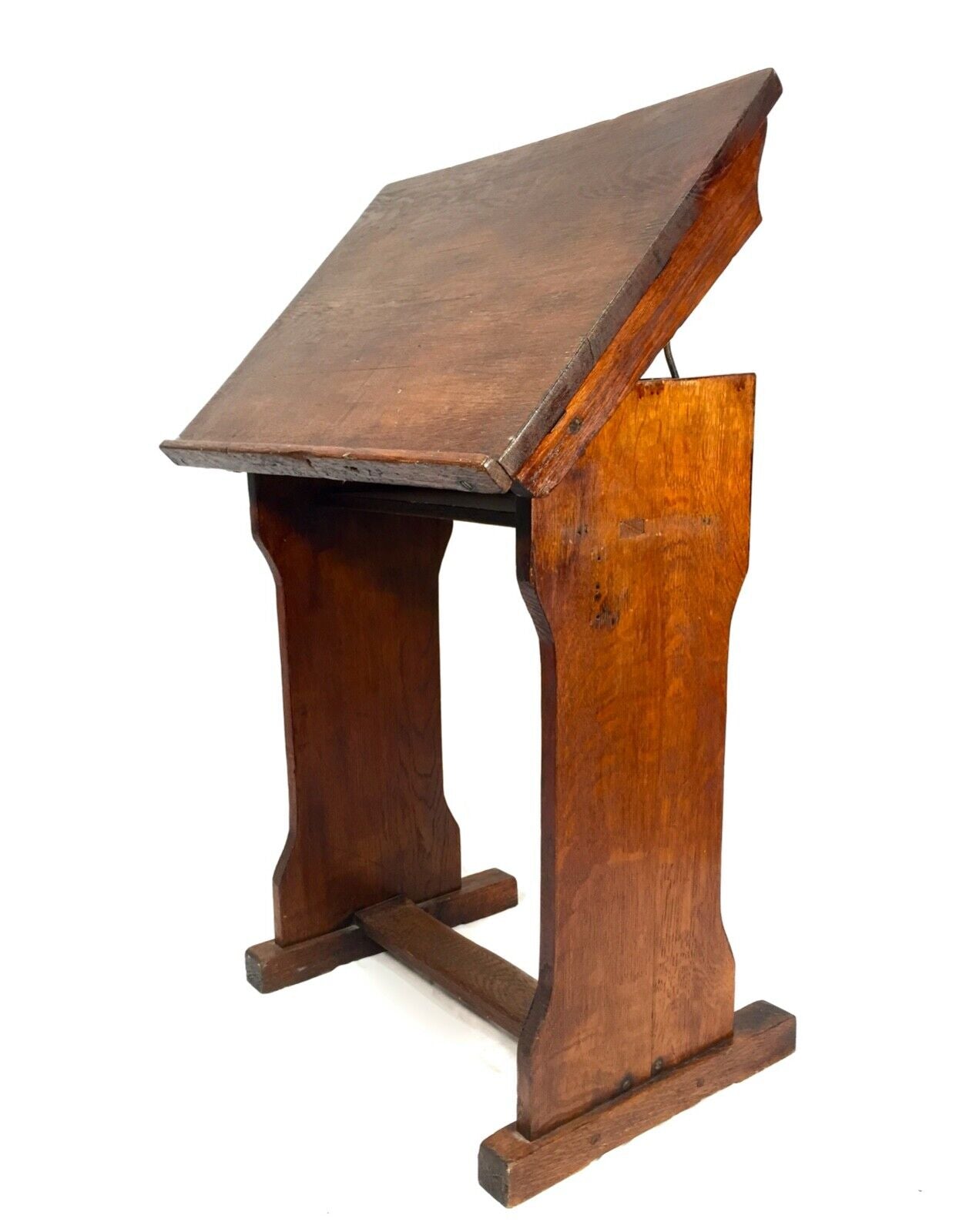 Antique Solid Oak Wooden Adjustable Lectern / Book Stand / Restaurant c.1920