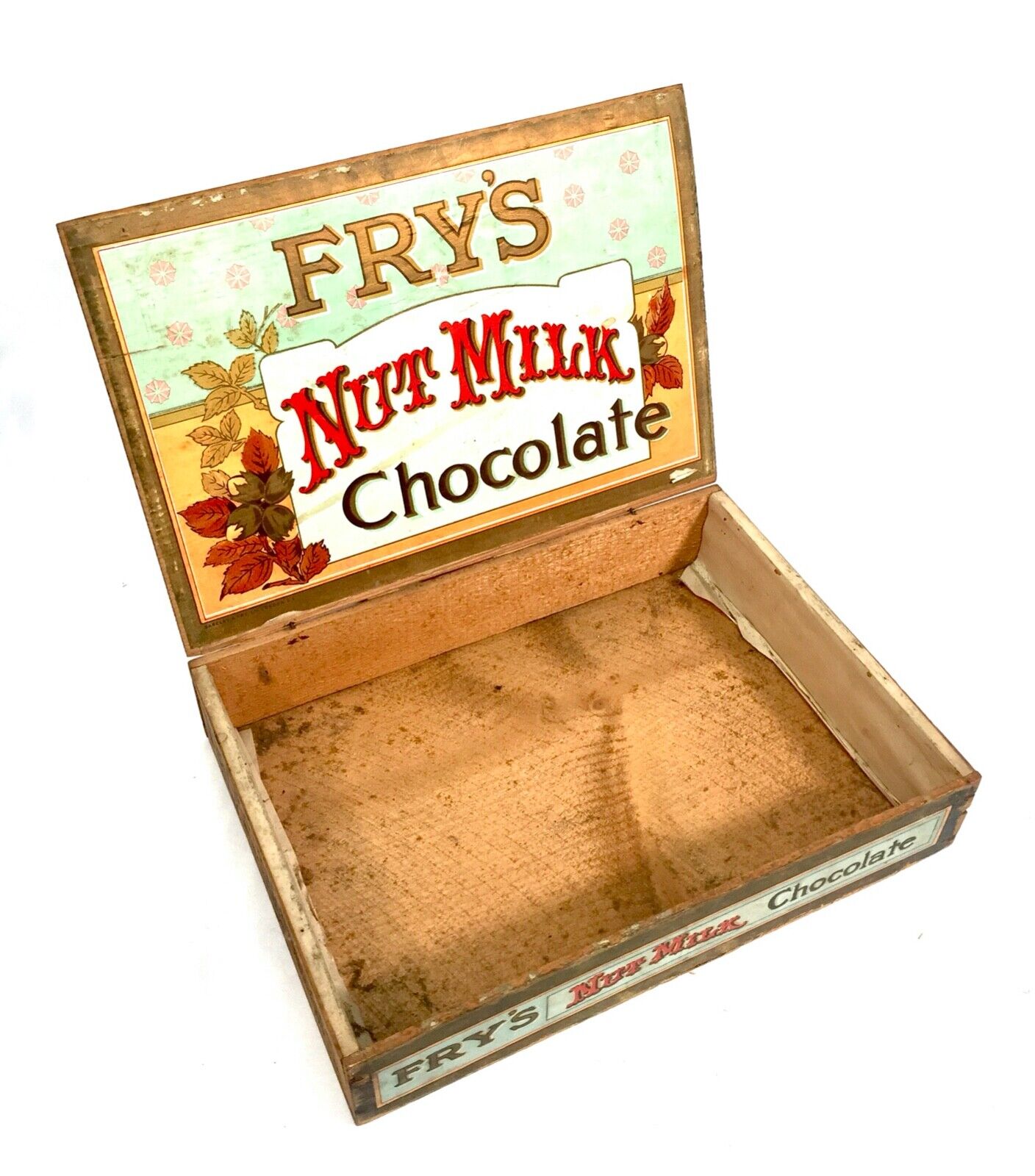 Antique Advertising - Fry's Nut Milk Chocolate Wooden Shop Display Box / Crate