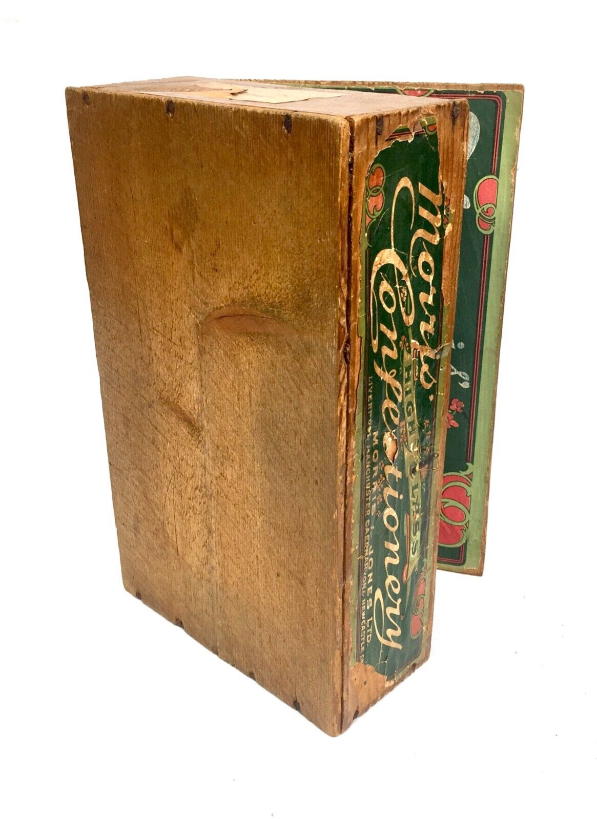 Antique Advertising - Morris & Jones Confectionery Wooden Shop Display Box Crate