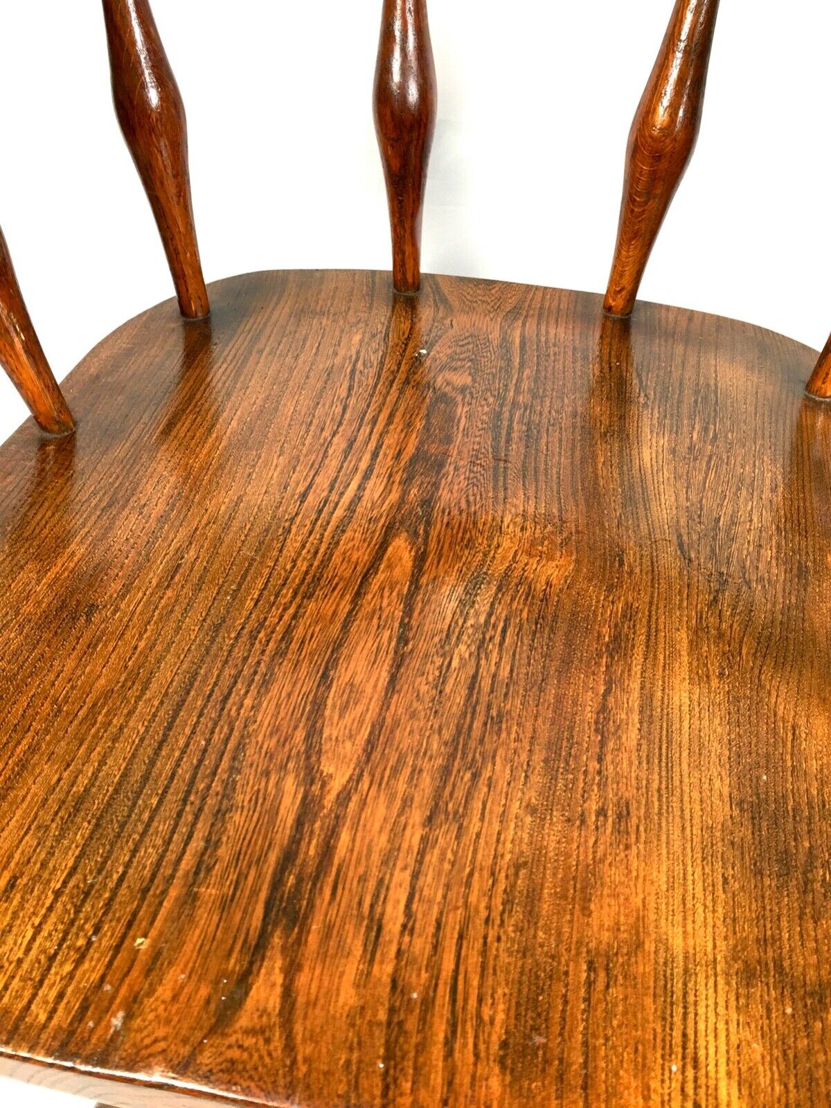 Antique Elm Wooden Captains Office Desk Chair / Swivel / Home Office c.1920