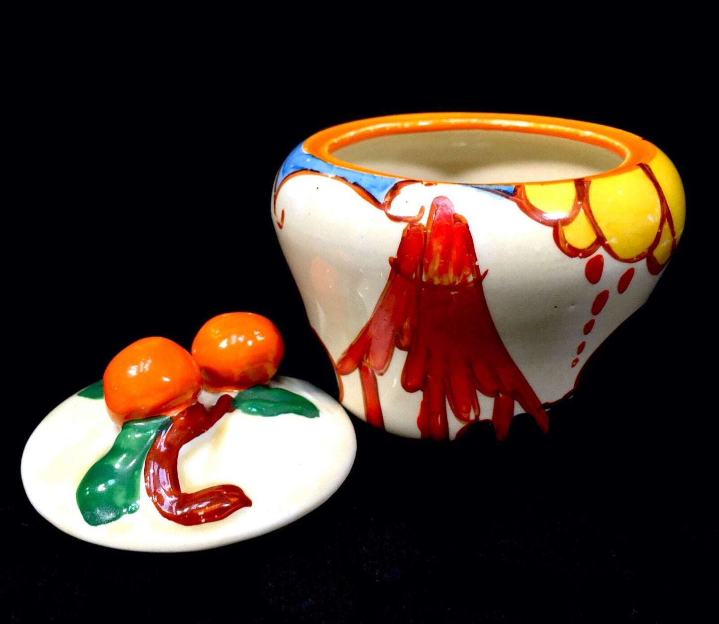 Clarice Cliff Summerhouse Shape 230 Preserve Pot Art Deco / Antique / Bizarre