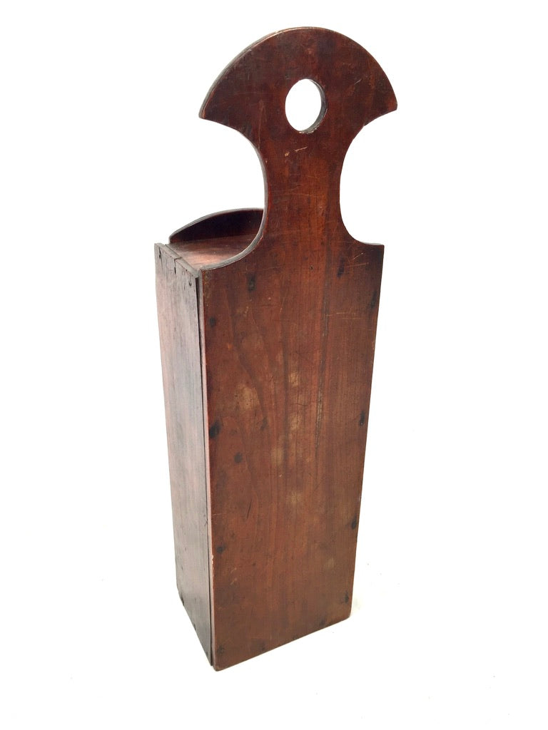 Antique Gothic Revival Wooden Candle Box / c.1900 Wall Hanging / Tabletop
