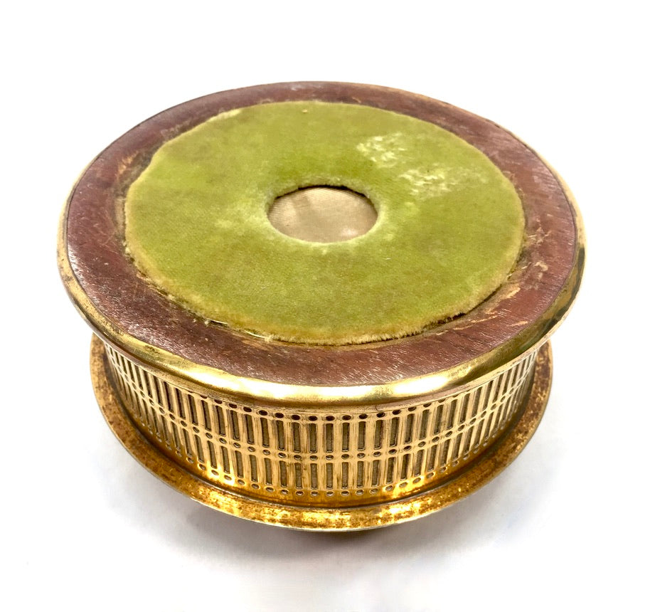 Antique Edwardian Ladies Brass Pin Cushion and Sewing Box / Trinket / Jewellery