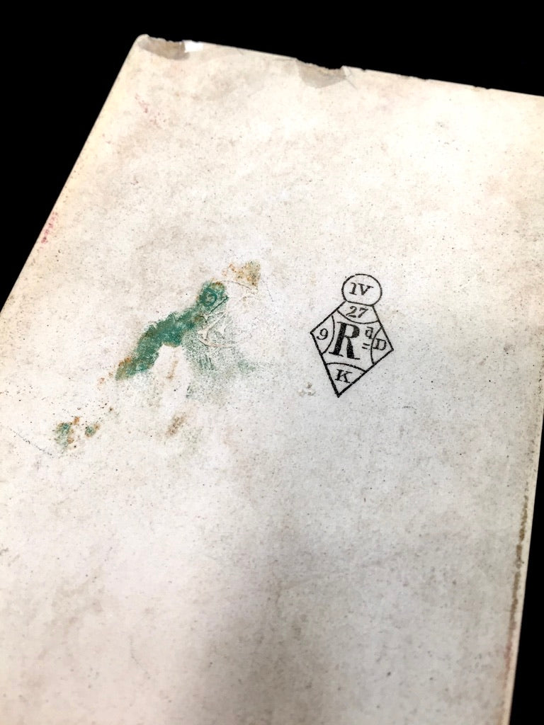 Antique Victorian Ceramic Memoranda Pad / Stationery Memo Notepad c.1880