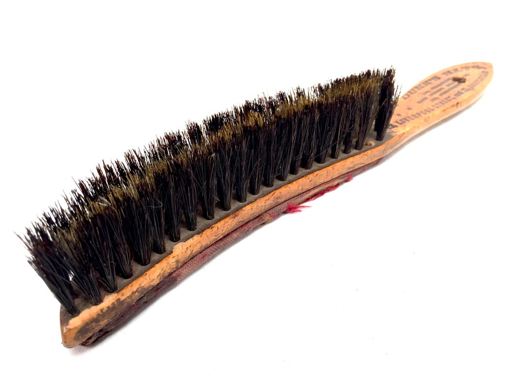 Antique Advertising - Victorian Wooden Promotional Hat Brush "Wear Dunn's Hats"