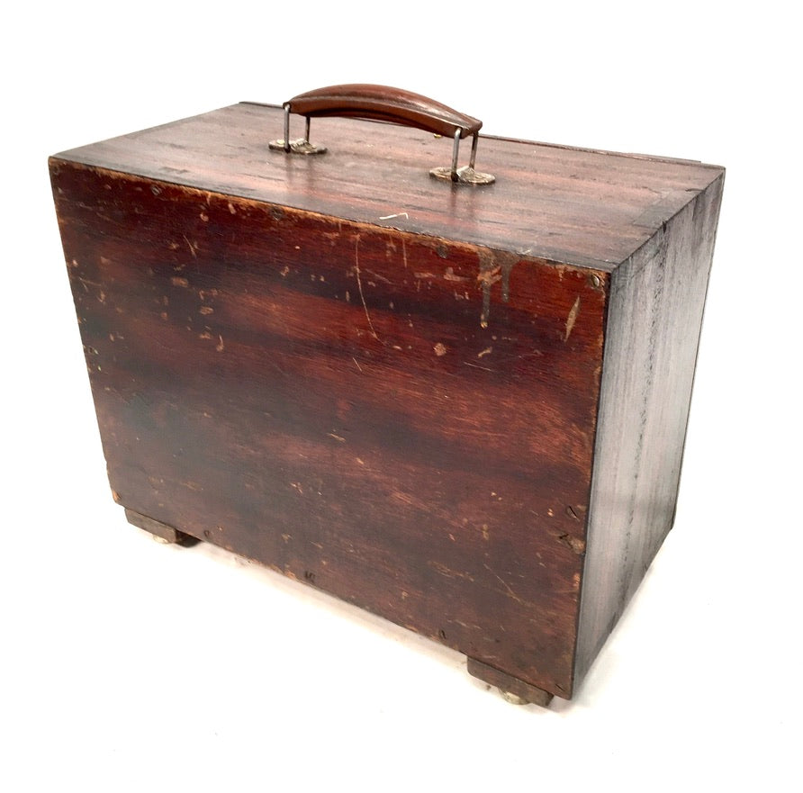 Antique Wooden Engineers Toolbox / Tool Box / Collectors Cabinet / Storage Box
