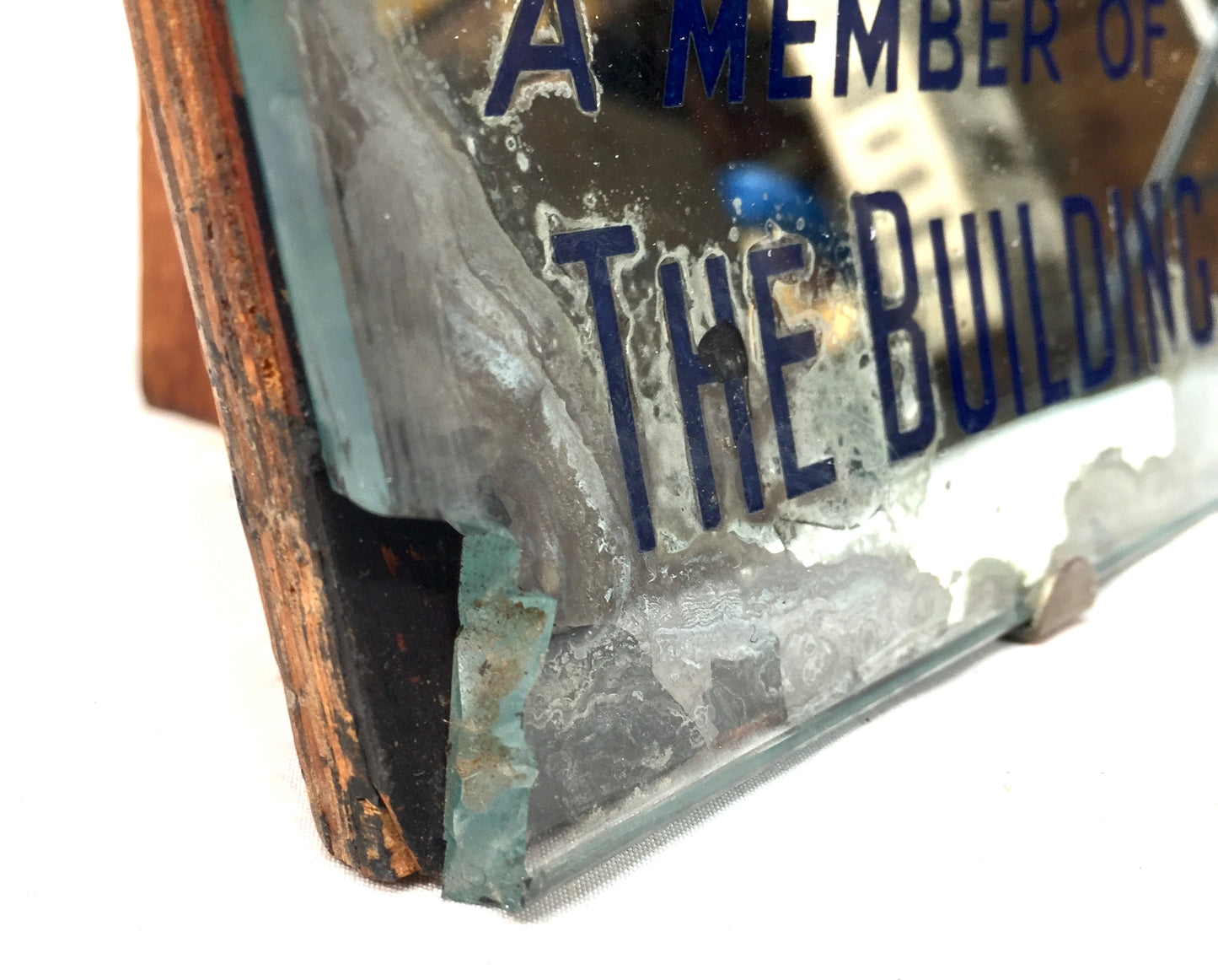 Antique Advertising - Mirror for Derbyshire Building Society Bank / Sign c.1930