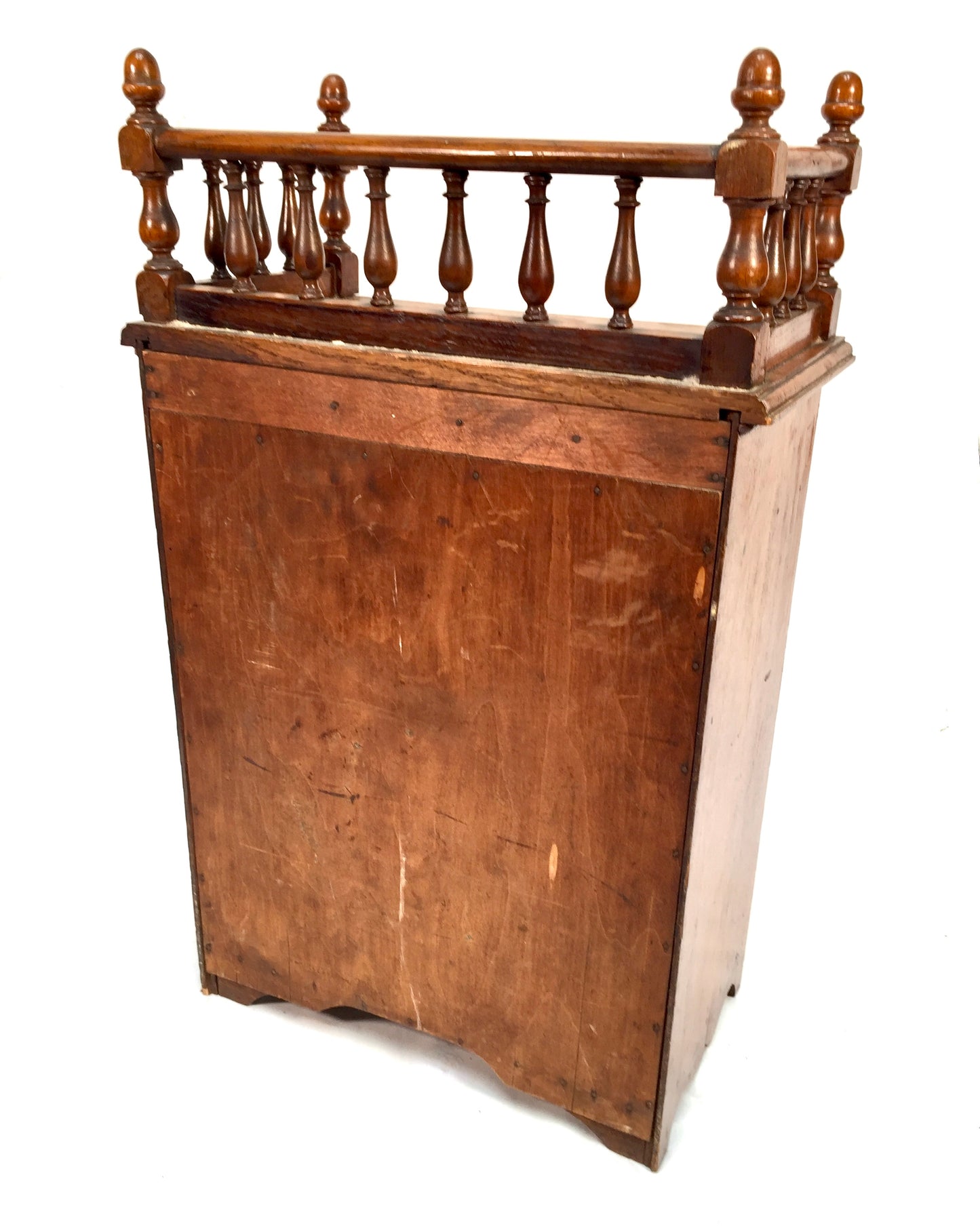 Antique Edwardian Wooden Oak Tabletop Cupboard Storage Cabinet Box 20th Century