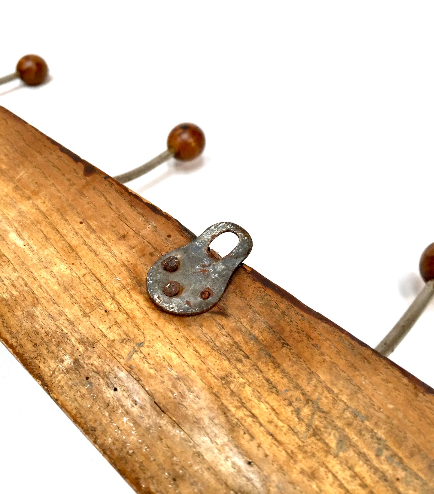 Antique Wooden Wall Mounted Entrance Hall Coat Hooks and Hat Rack c.1930s