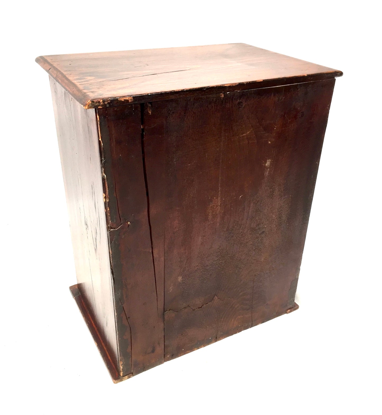 Antique Tabletop Wooden Stained Pine Chest of Collectors Drawers Storage Box