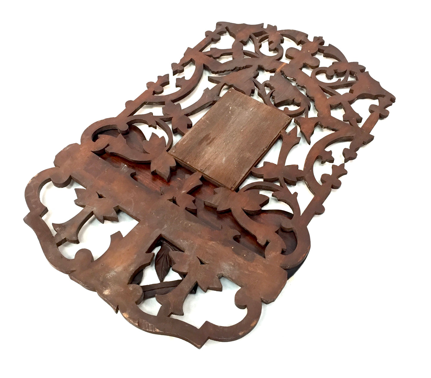 Antique Wall Hanging Carved Black Forest Folding Shelf Mirror Art Nouveau c.1900