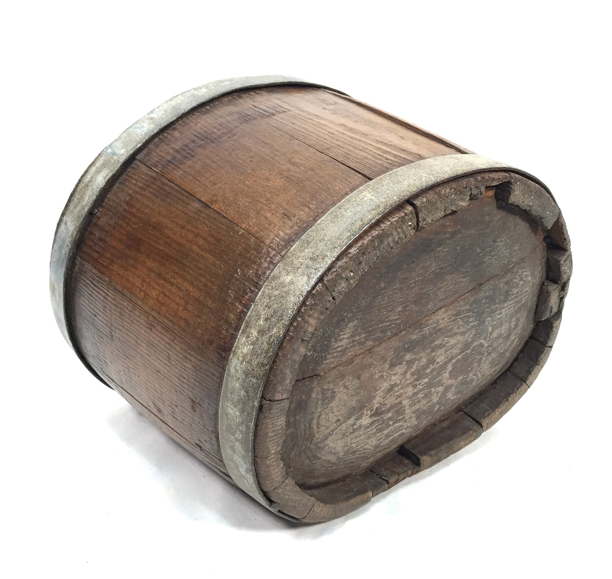 Antique Wooden Handled Luggie / Wall Hanging Box Bucket Planter Plant Pot c1900