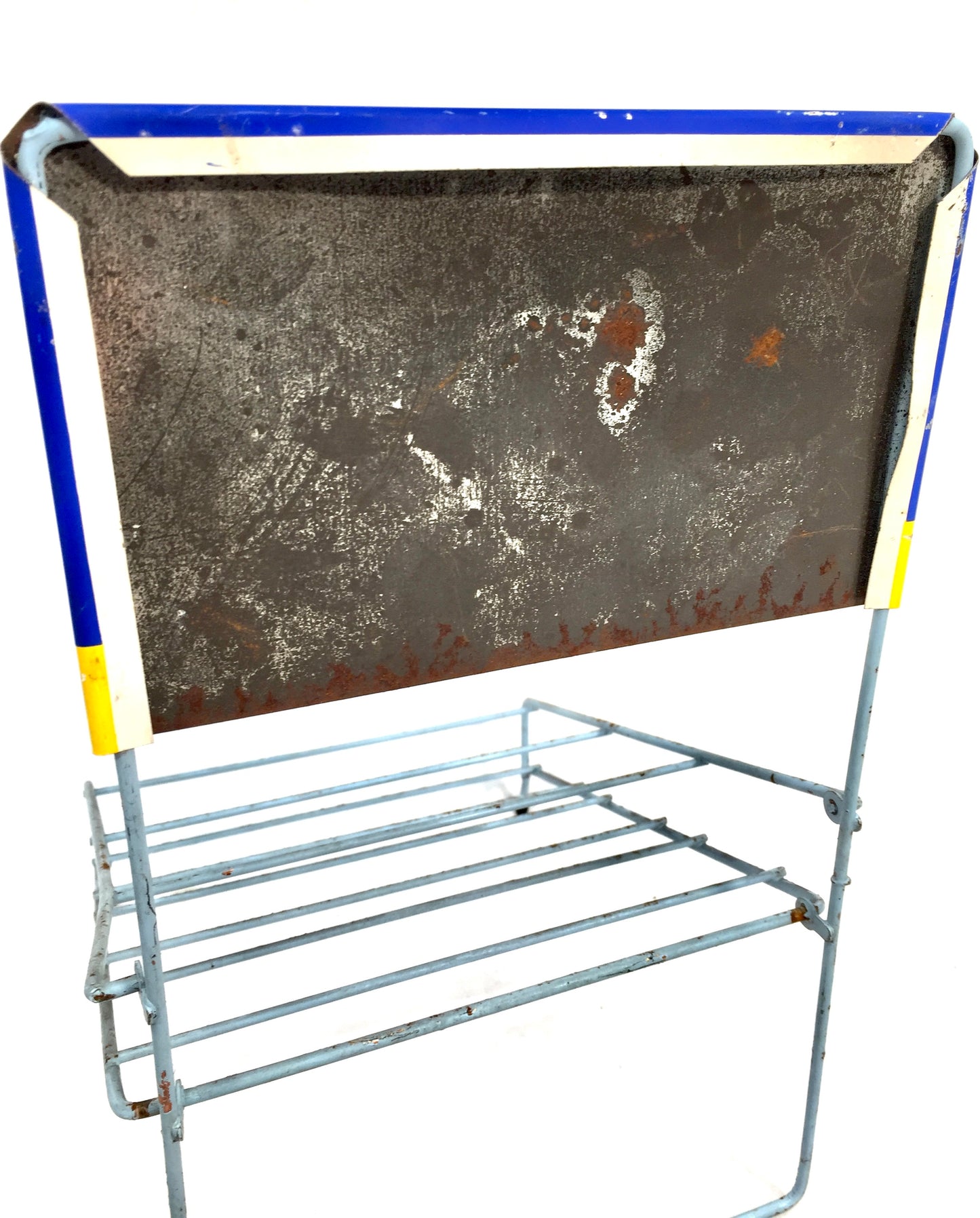 Antique Advertising Shop Counter Display Stand Meltonian Polish Metal Sign 1950s