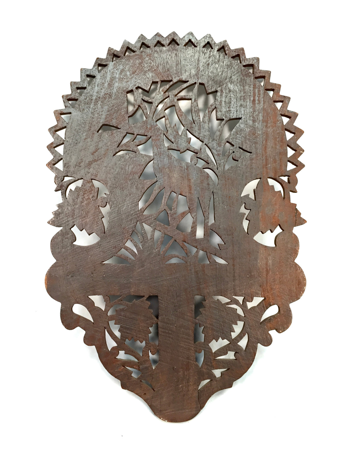 Antique Wall Hanging Hand Carved Wooden Folding Shelf / Display Stand / Vintage