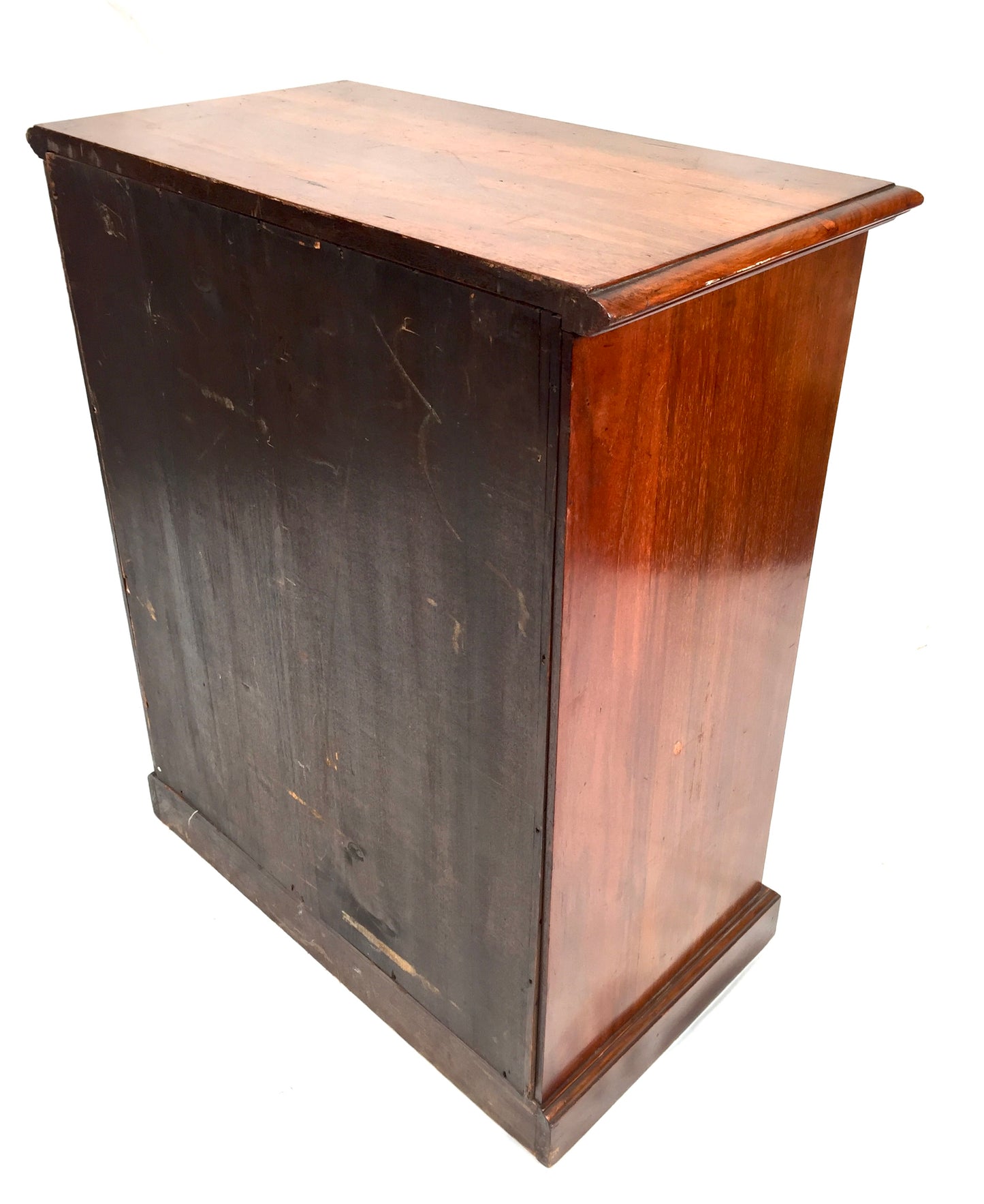 Antique Wood Tambour Fronted Cabinet / Pigeon Hole Stationery Storage Box c.1930