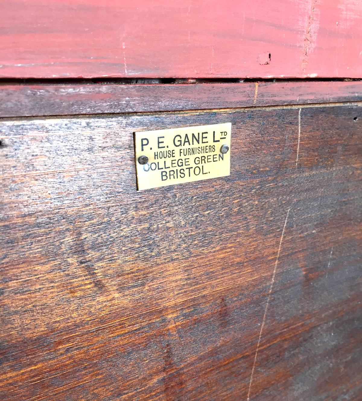 Antique Edwardian Red Painted Music Sheet File Cabinet by P. E. Gane Ltd Bristol