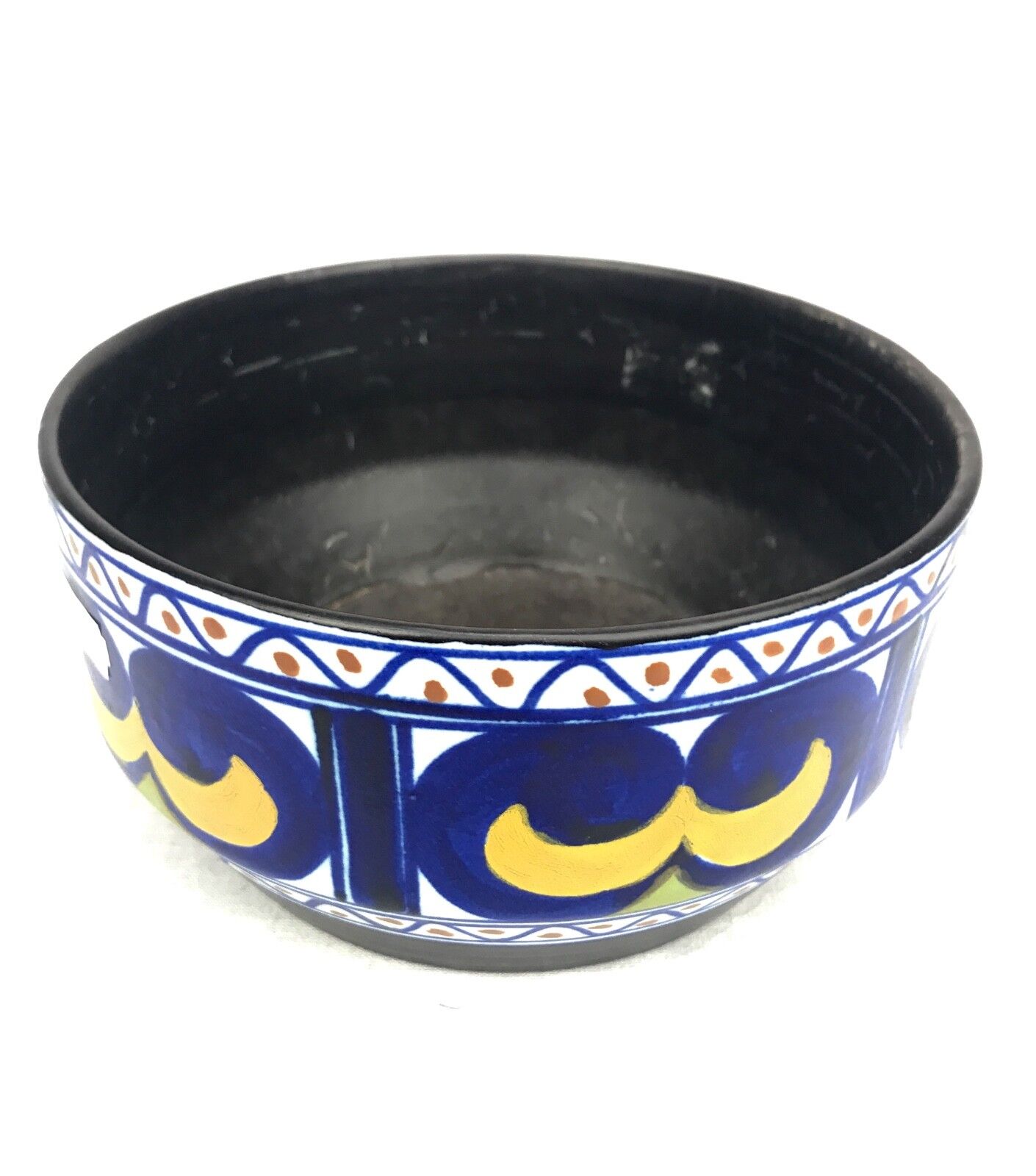Gouda Pottery Bowl / Vase / Centre Piece / Art Deco 1920's / Blue / Yellow