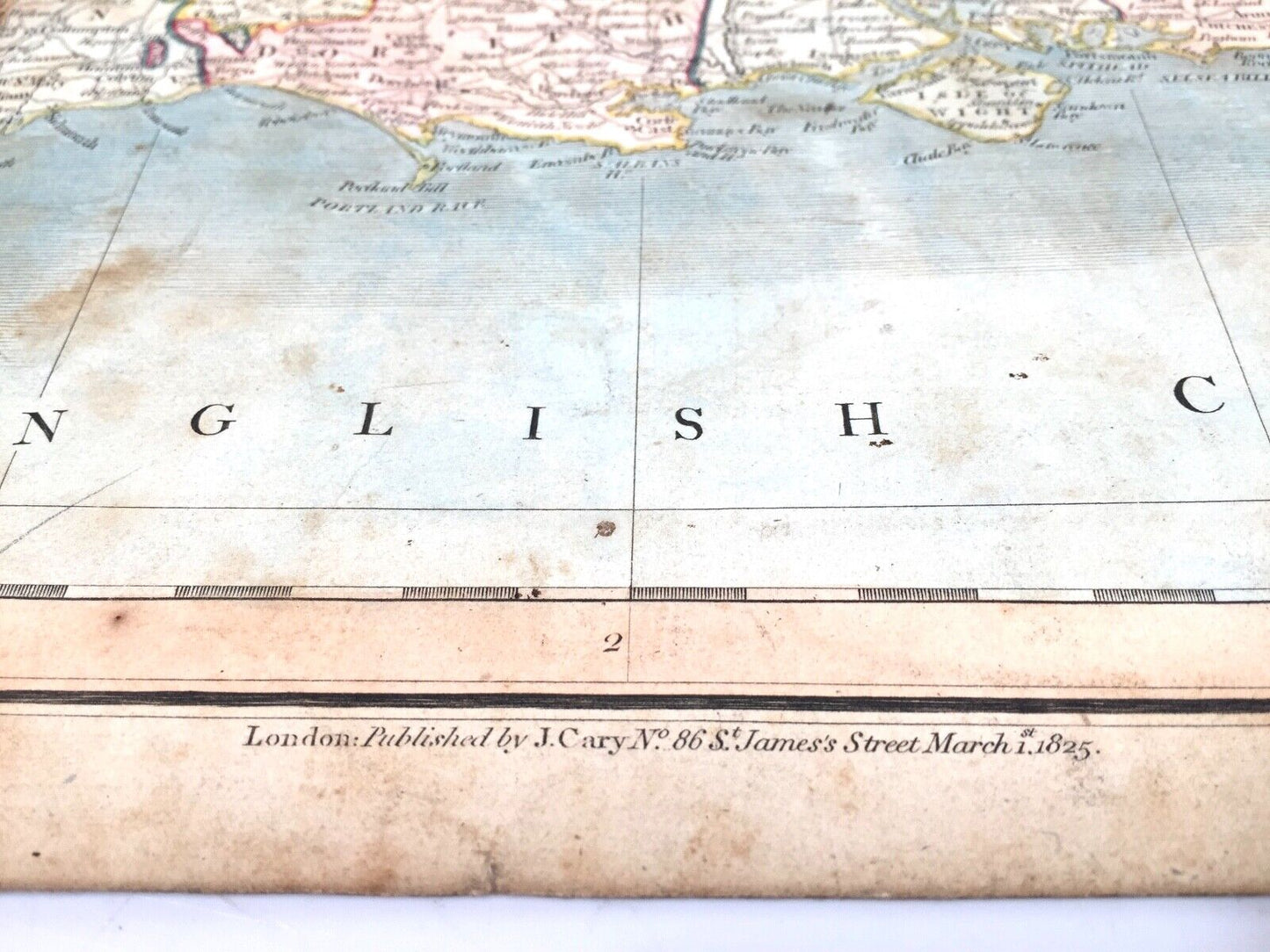 A New Map of England From The Latest Authorities By John Cary / Antique 1825