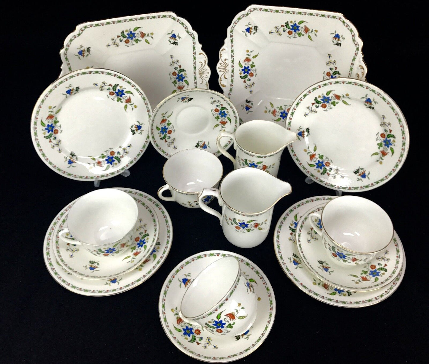 Shelley Tea Set Chelsea 11280 For 4 People / Trio / Vintage 20th Century / Cup