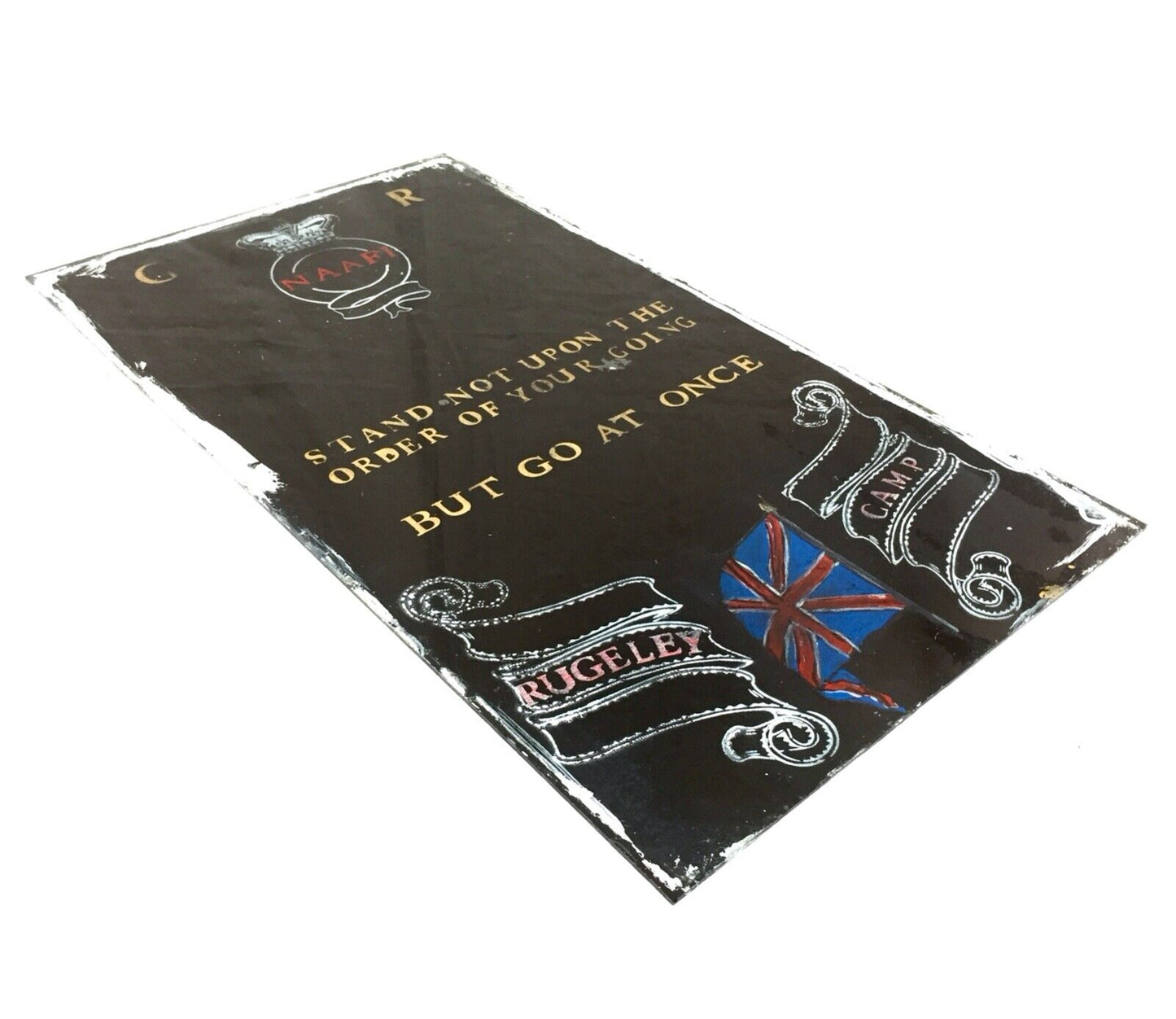 Vintage Glass Window Sign Navy, Army and Air Force InstitutesWindow