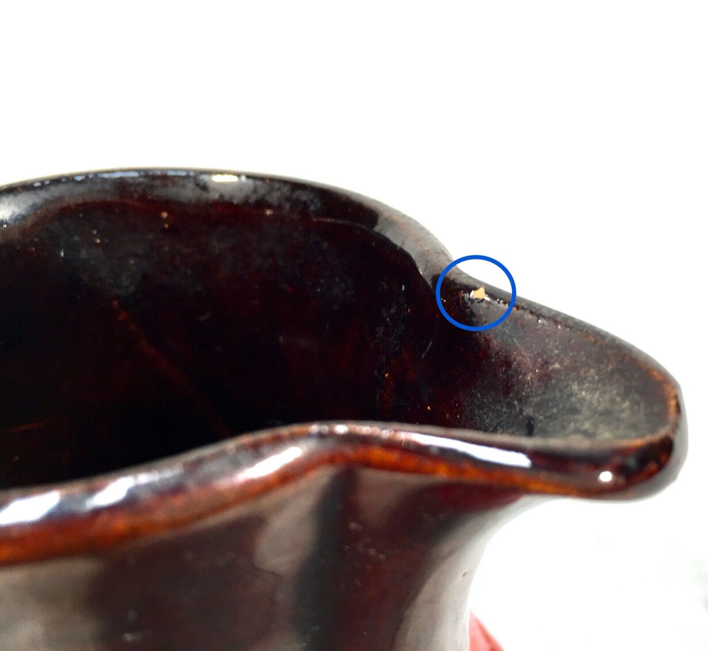 Vintage West German Pottery Bay Vase / Jug / Brown & Red / 1970s Retro