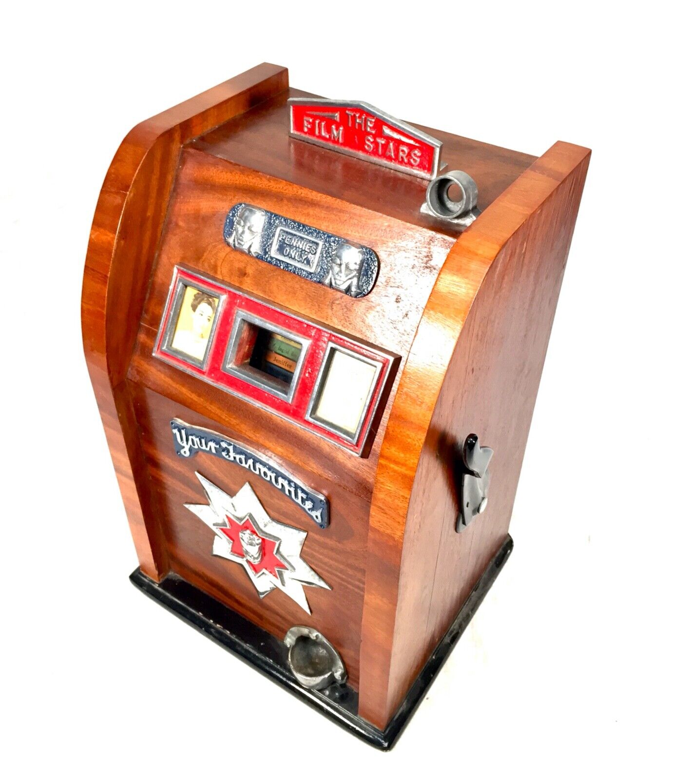 Antique One Arm Bandit Arcade Coin Operated Games Machine 'Film Stars' c.1940