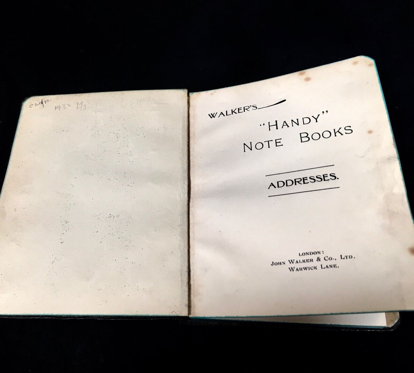 Antique Silver Fronted Unused Notebook by John Walker & Co London / Hallmarked