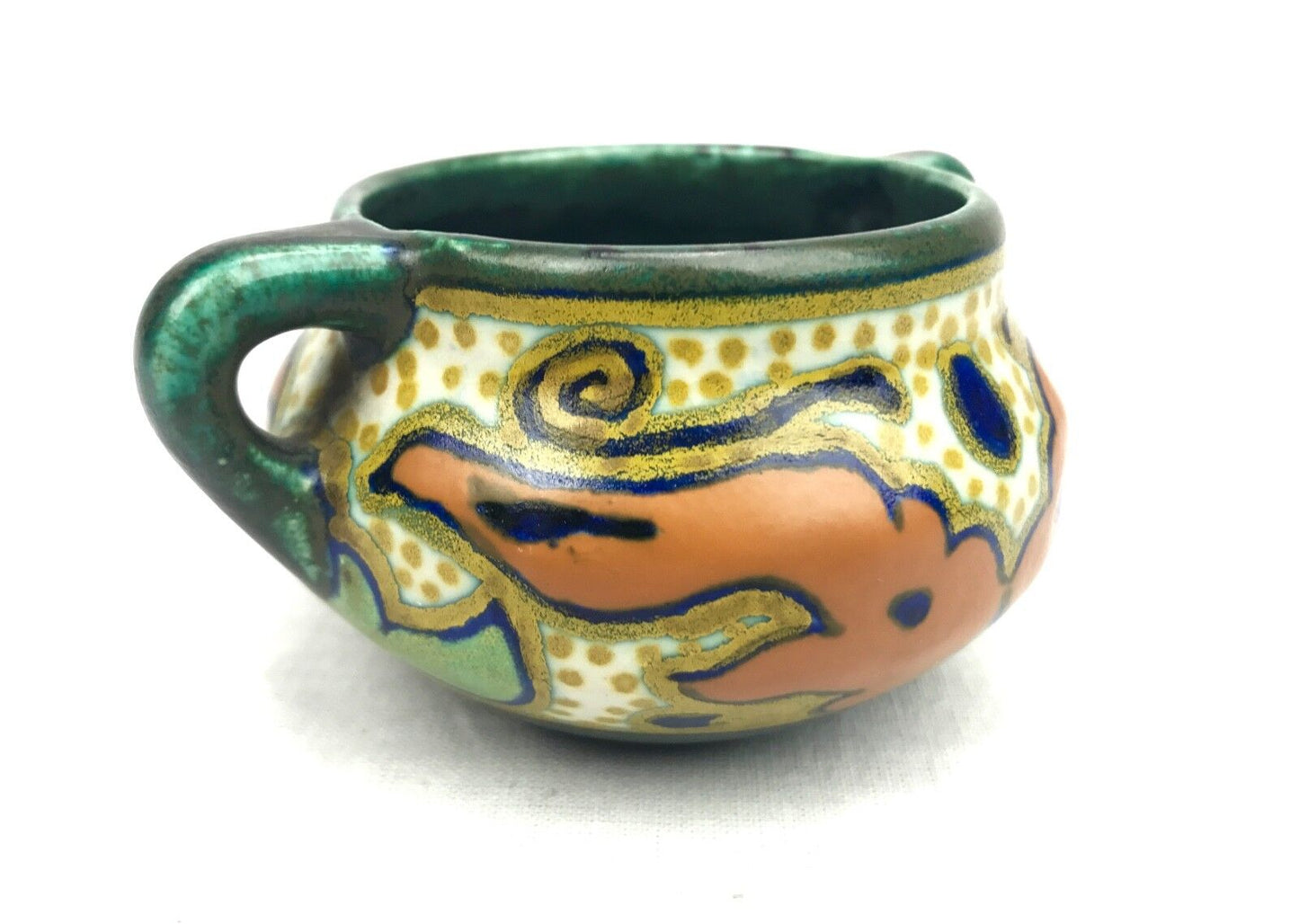 Gouda Pottery / Vase / Bowl / Jug / Art Deco / Blue / Green / Orange Antique