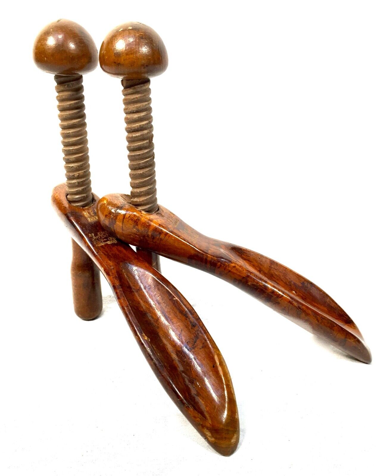 Antique Pair of Wooden Shoe Boot Trees Mens Medium Sized / Edwardian Stretchers