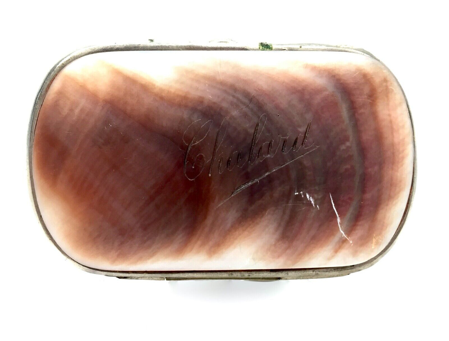 Antique Victorian Carved Abalone Shell / Mother of Pearl Coin / Stamp Case Purse