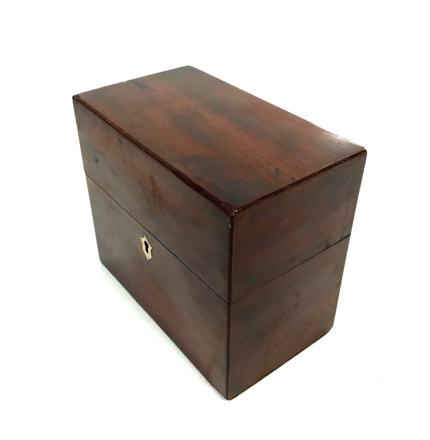 Antique Mahogany Apothecary Box / Cabinet With Glass Medicine Bottles c.1880