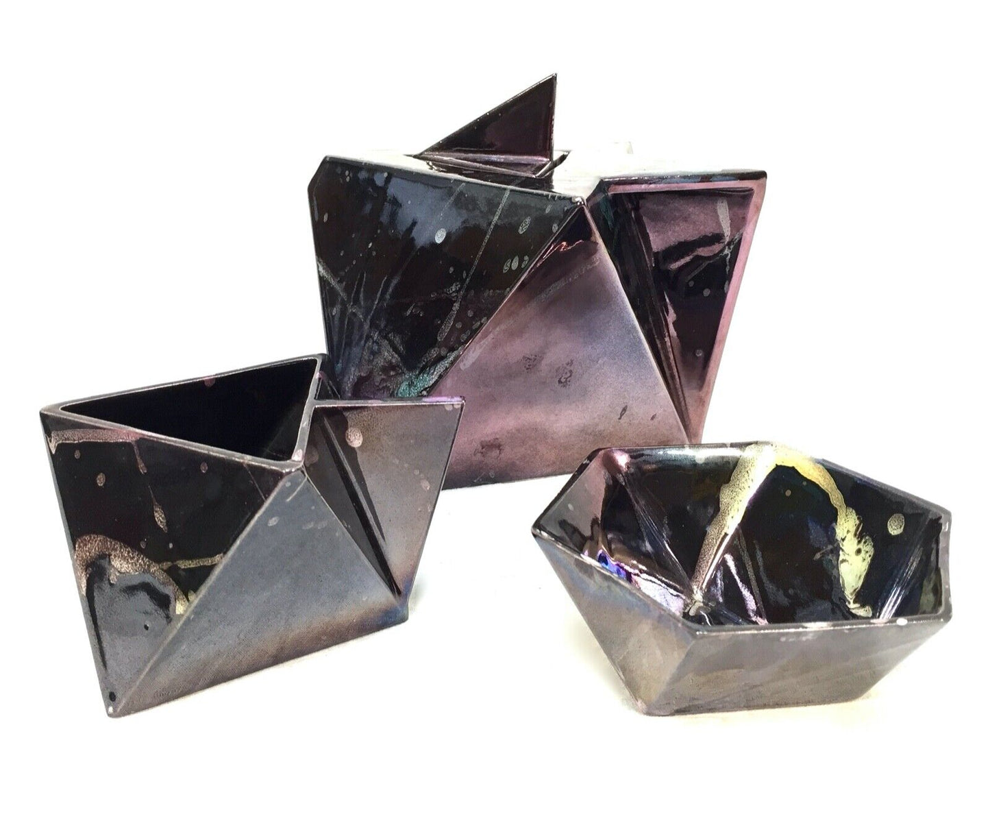 Vintage 1980s Swedish Rolf Sinnemark Style Cubic Tea set / Art Deco Style Retro