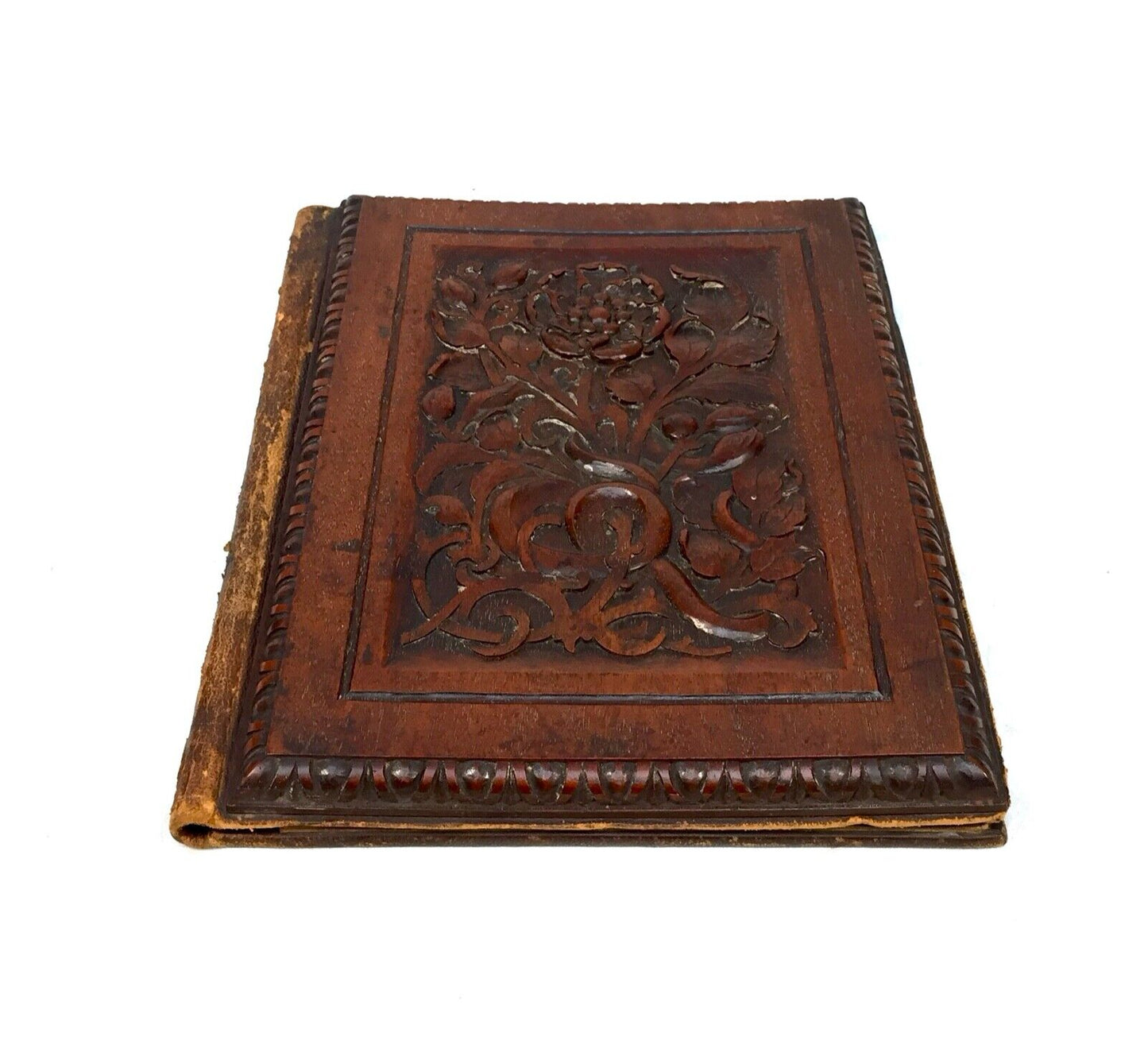 Antique Stationery - Wooden Covered Blotter / Notebook Paper Holder / Victorian