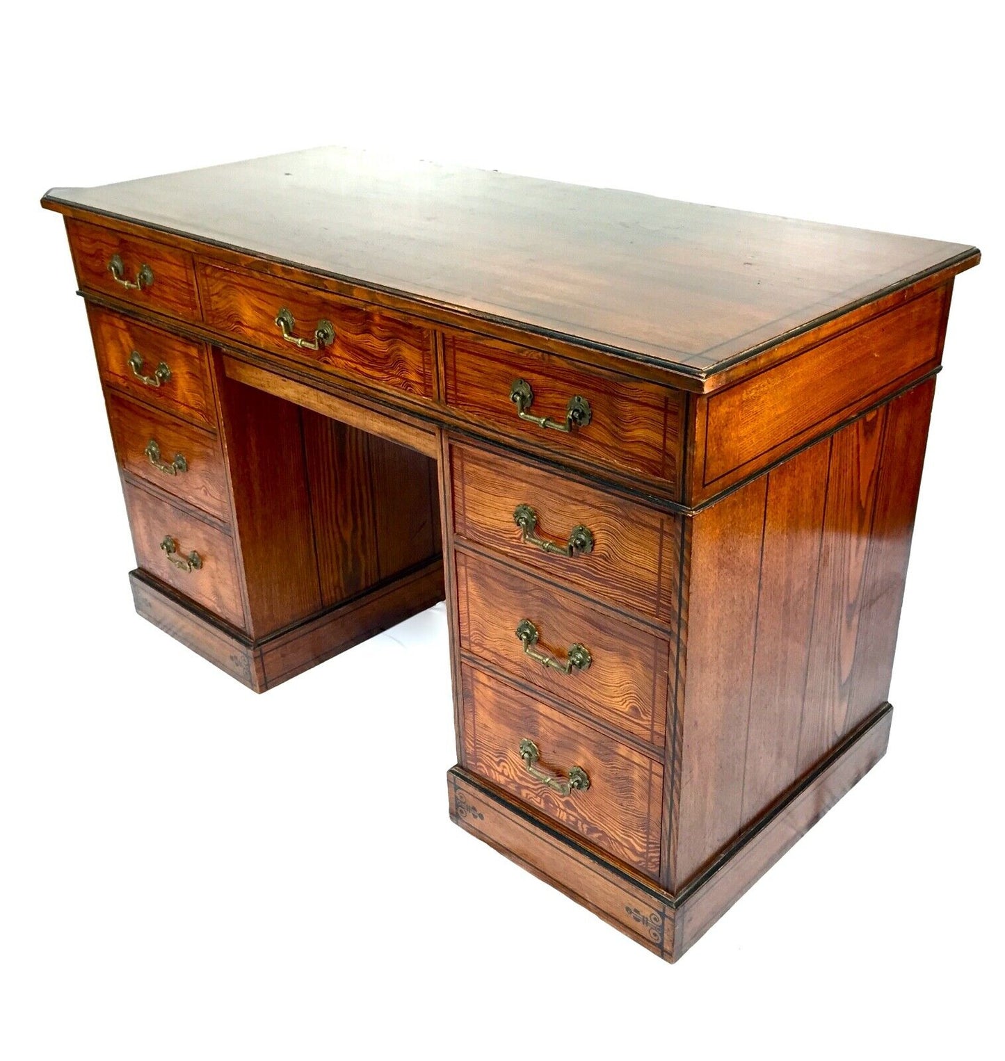 Antique Victorian Pedestal Desk by Gillows Of Lancaster Aesthetic Movement c1890