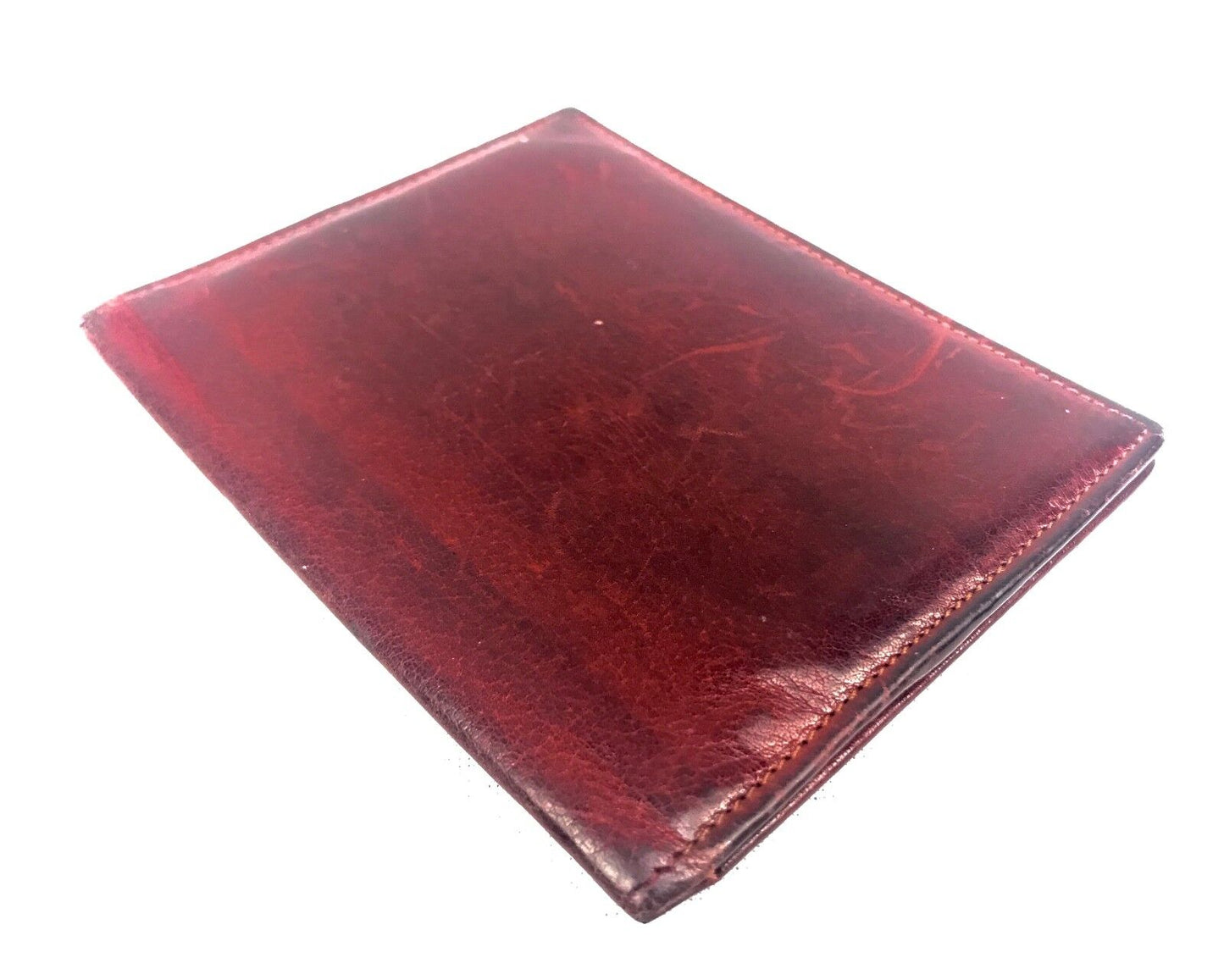 Vintage Gentleman's Leather Wallet Marked 'Regency Kid" / London / Red